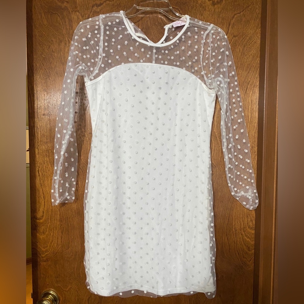 Pink lily white mini dress